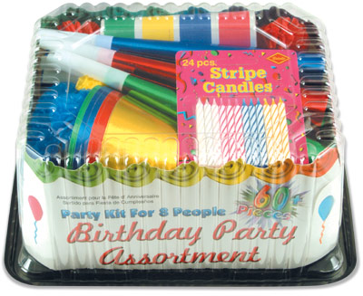 Birthday Party Supplies: Birthday Party Asst for 8